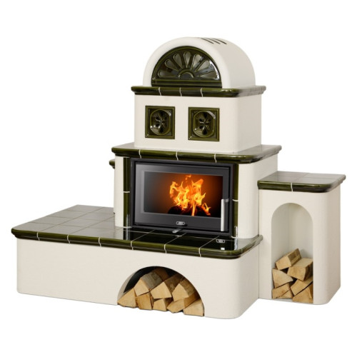 Kachlová pec ABX Pegas zelená, pravá